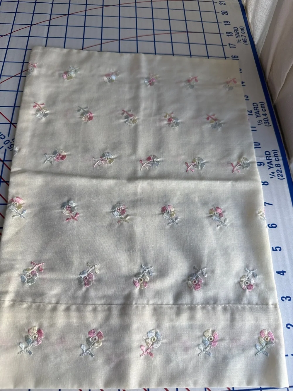 Lot 3 Vintage Pillowcases Embroidered Floral Pink Yellow Lace Cottage